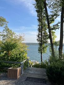 Top of stairs down to the lake