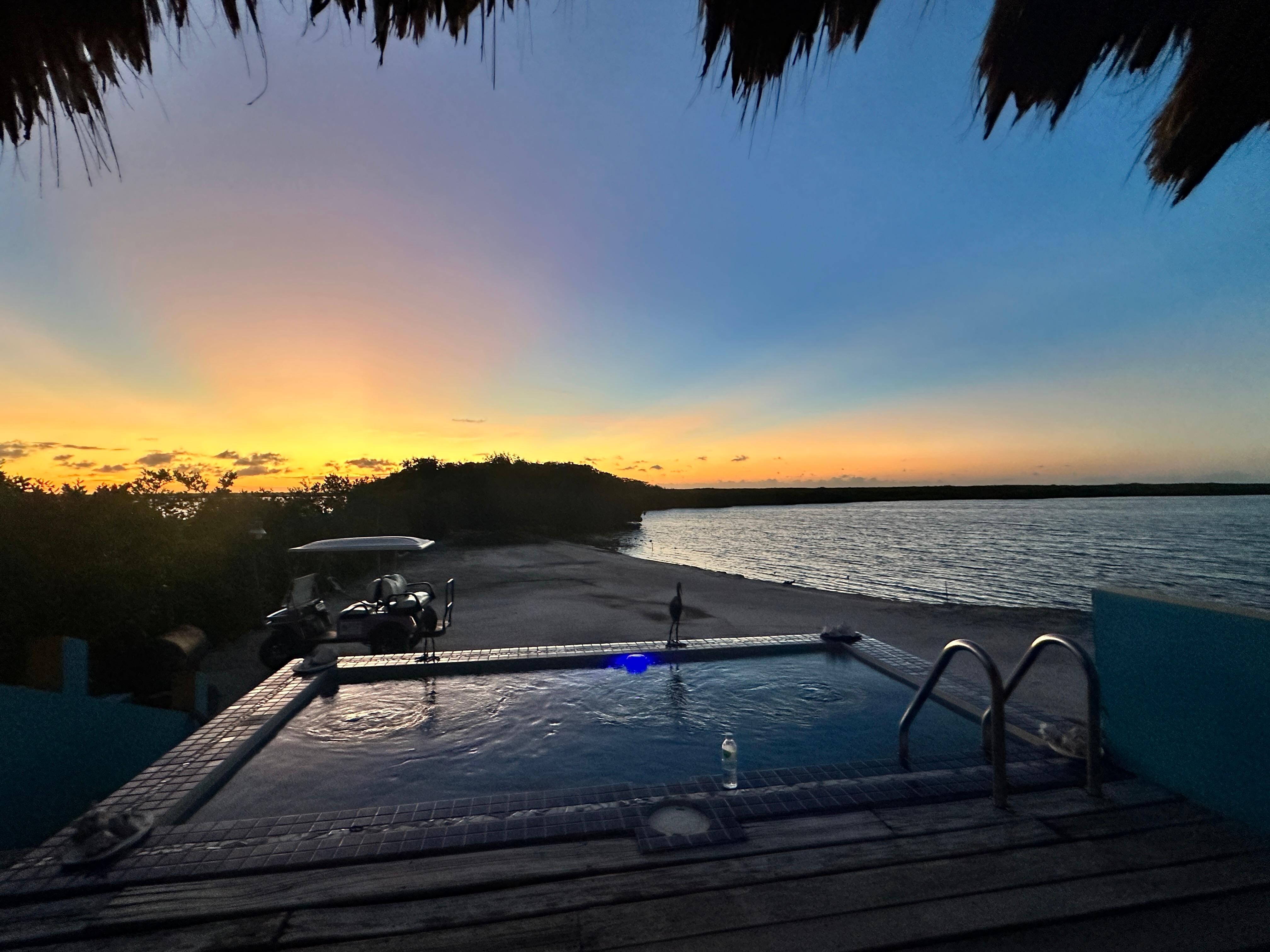 Sunset. Brought my speaker and reggae music. Can’t get better!!