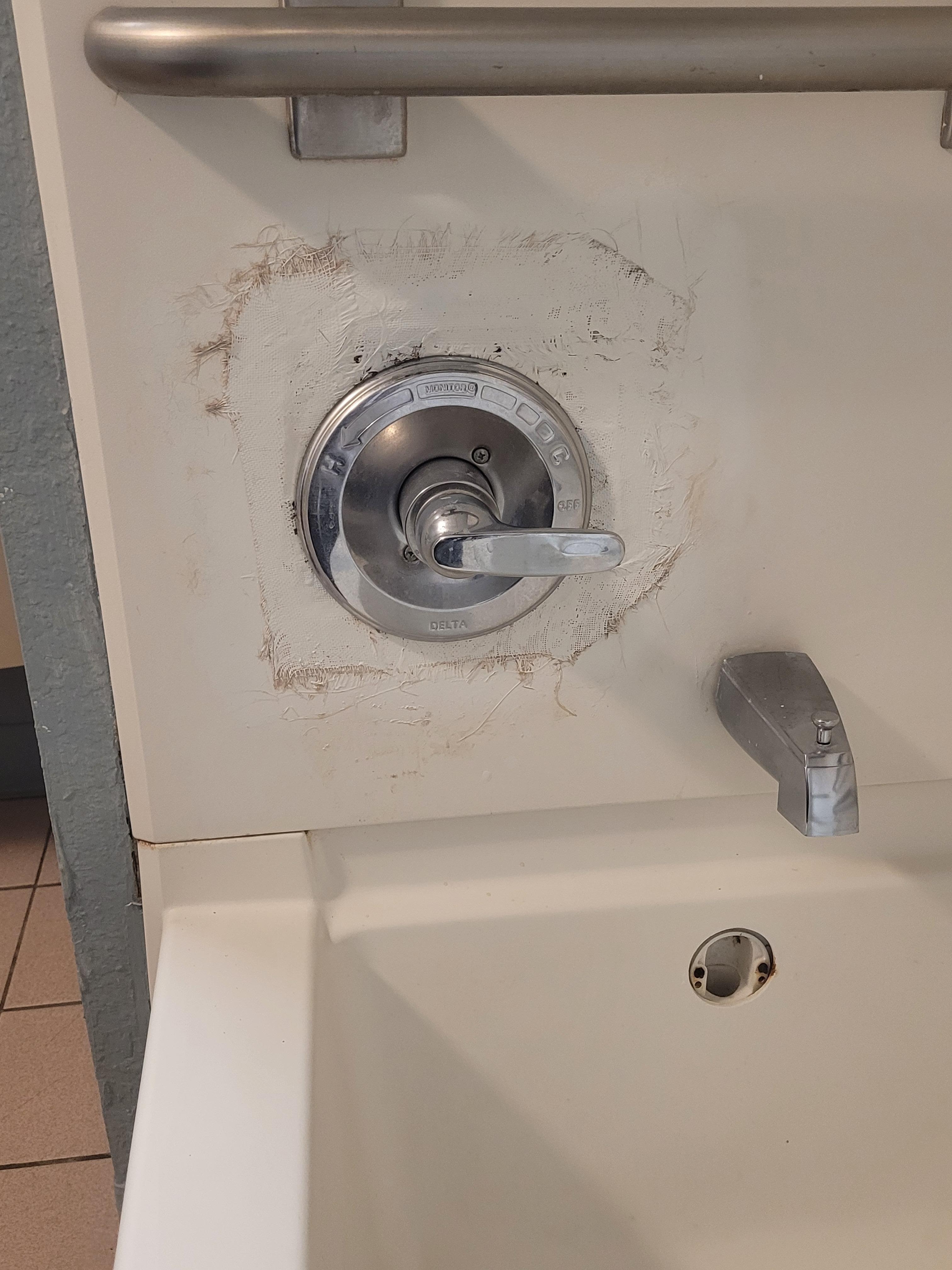 Shower pipes unsecured