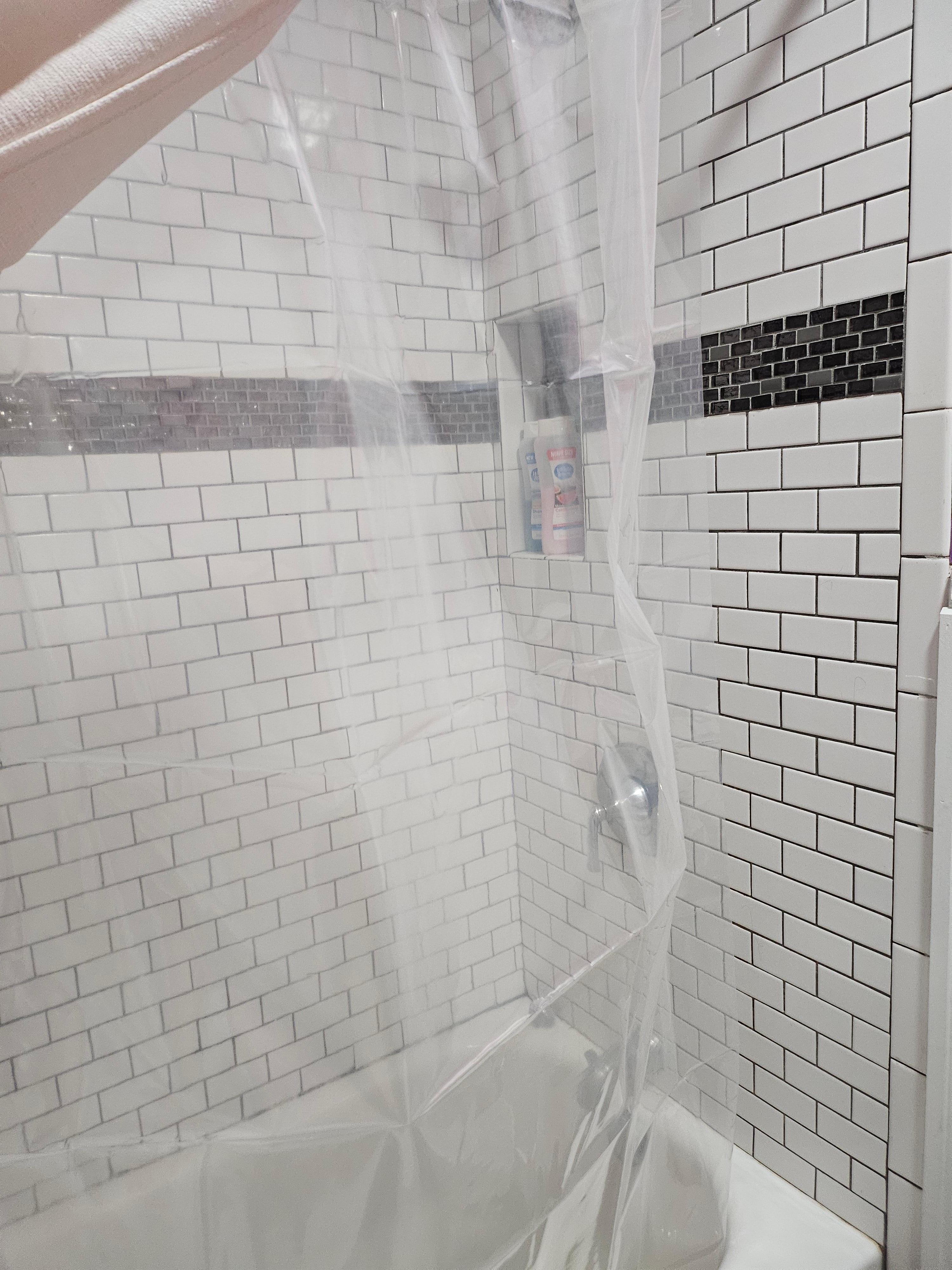 replaced shower curtain
