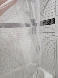 replaced shower curtain