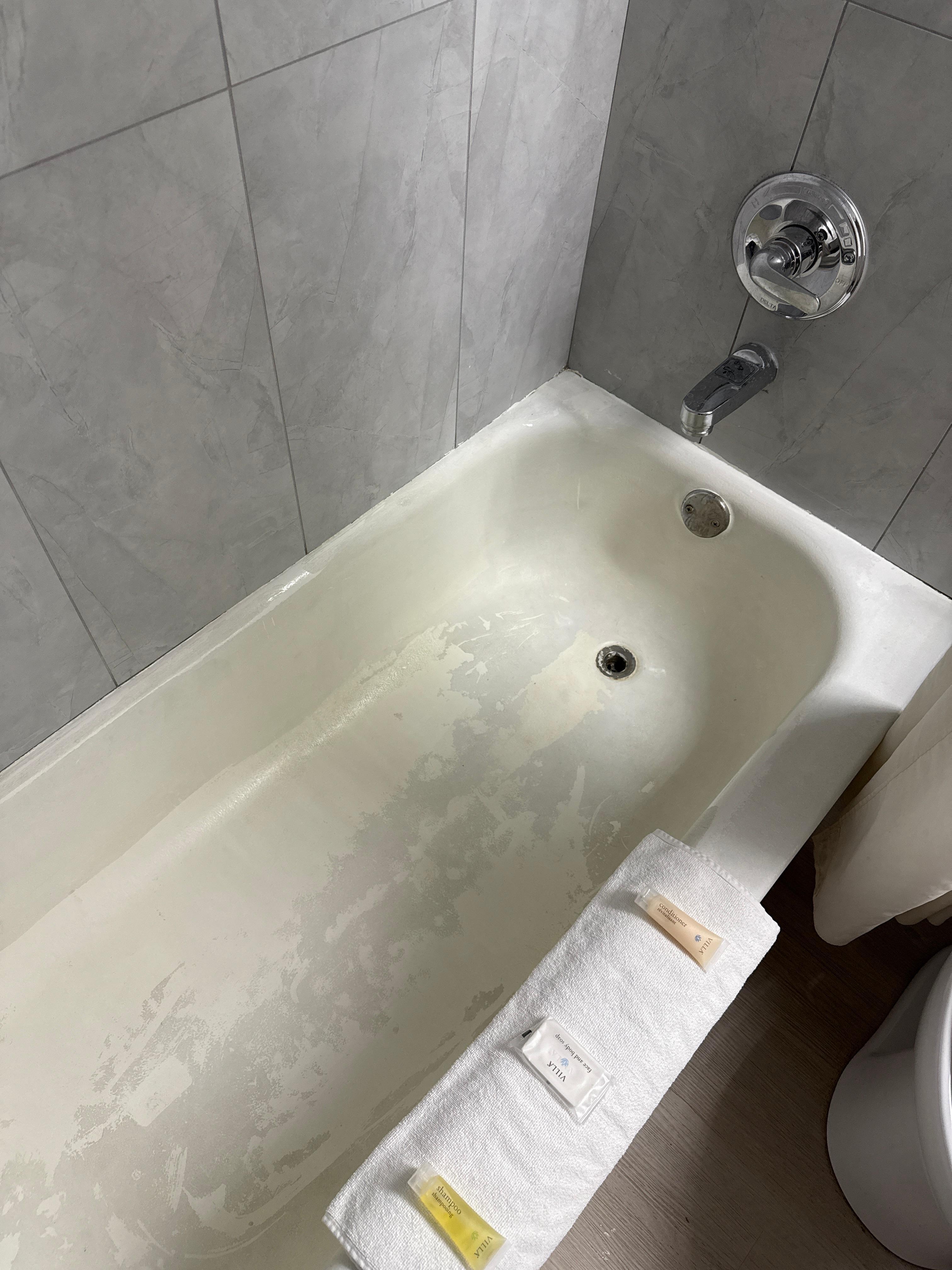 Old bathtub looked like it was painted