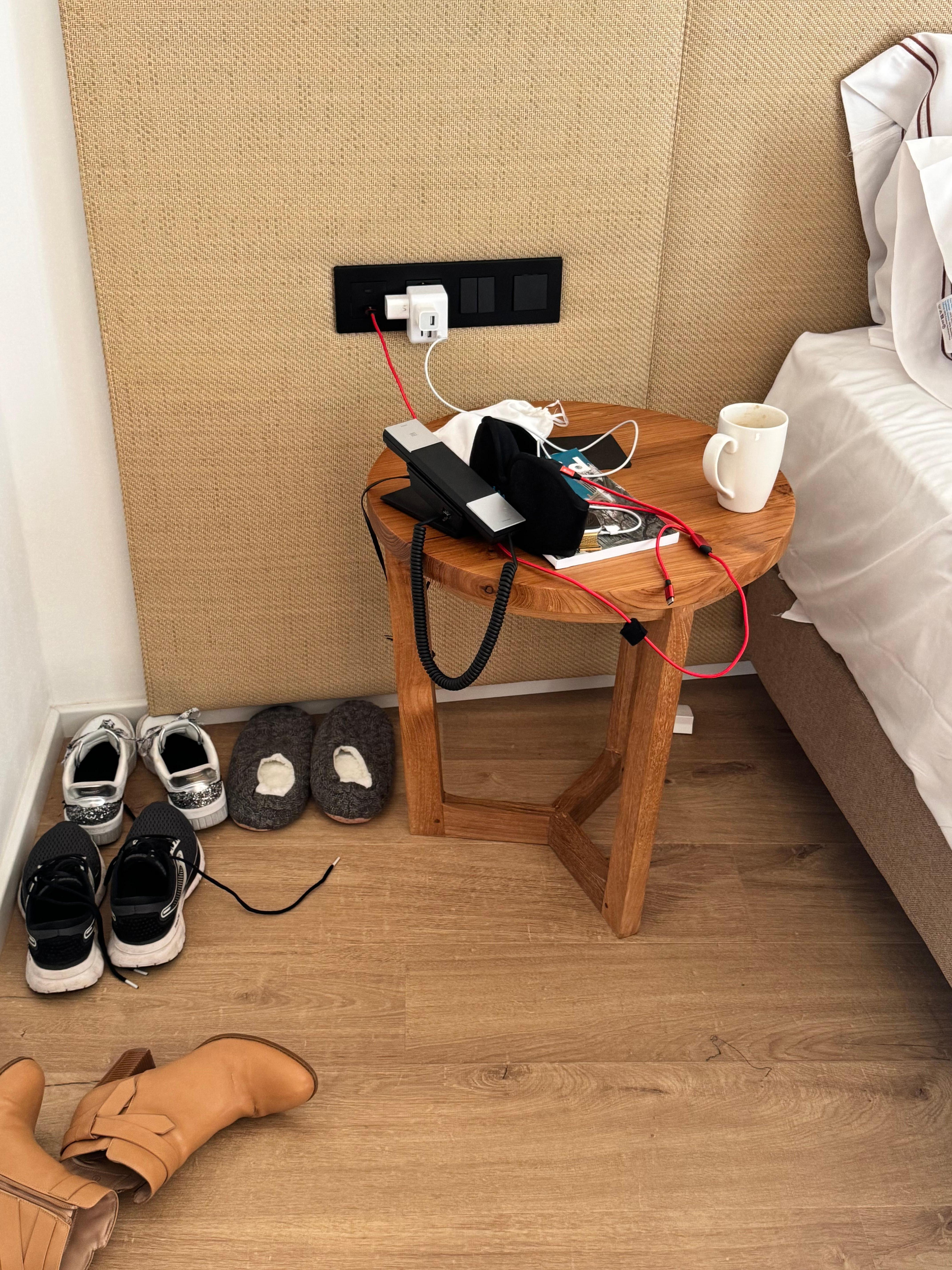 No bedside drawer for PJs, etc so you end up with a mess
