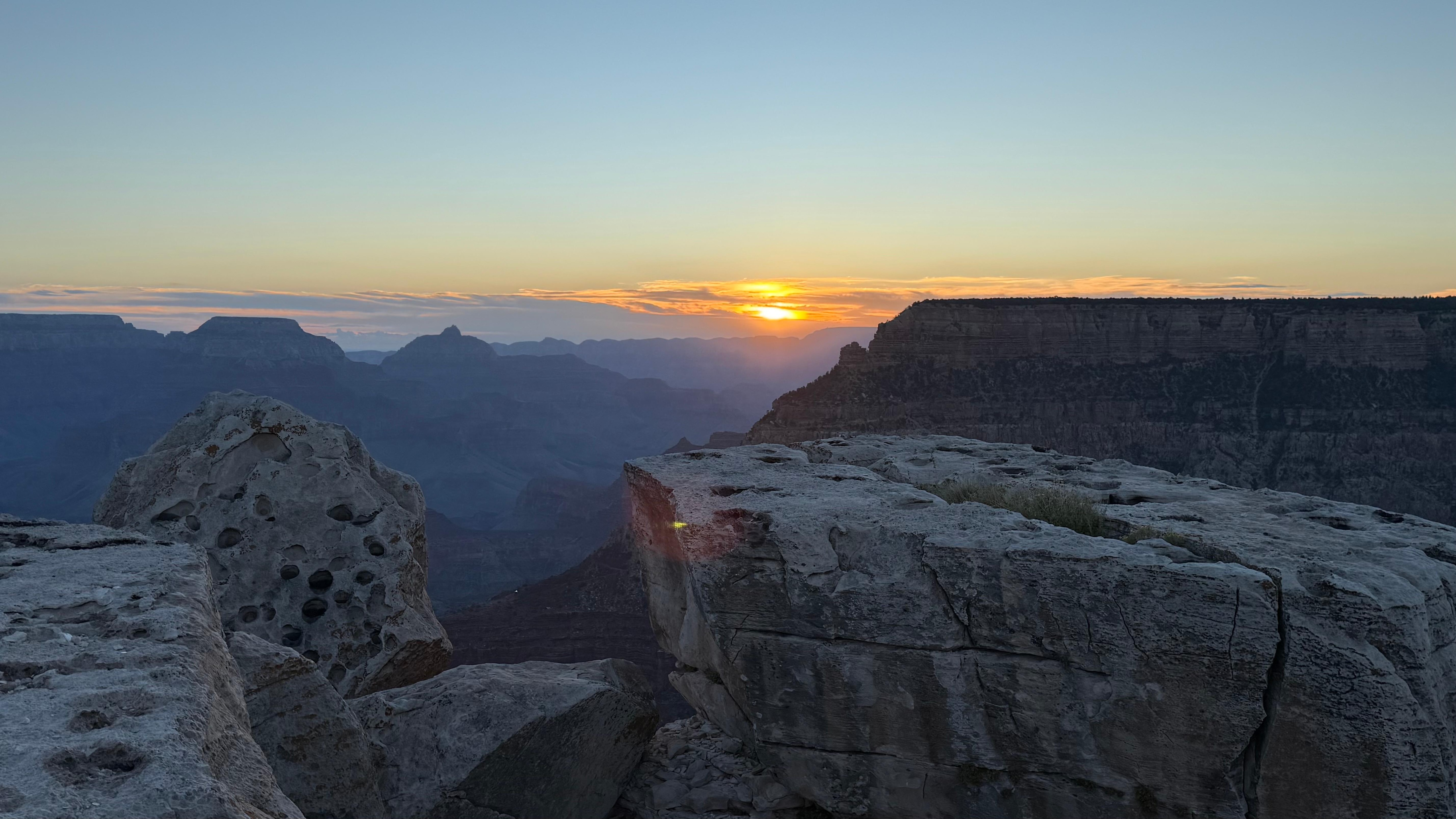 Sunrise from Mather point, just a quick drive from Bright Angel Lodge.