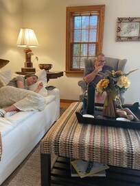 Relaxing in the family room