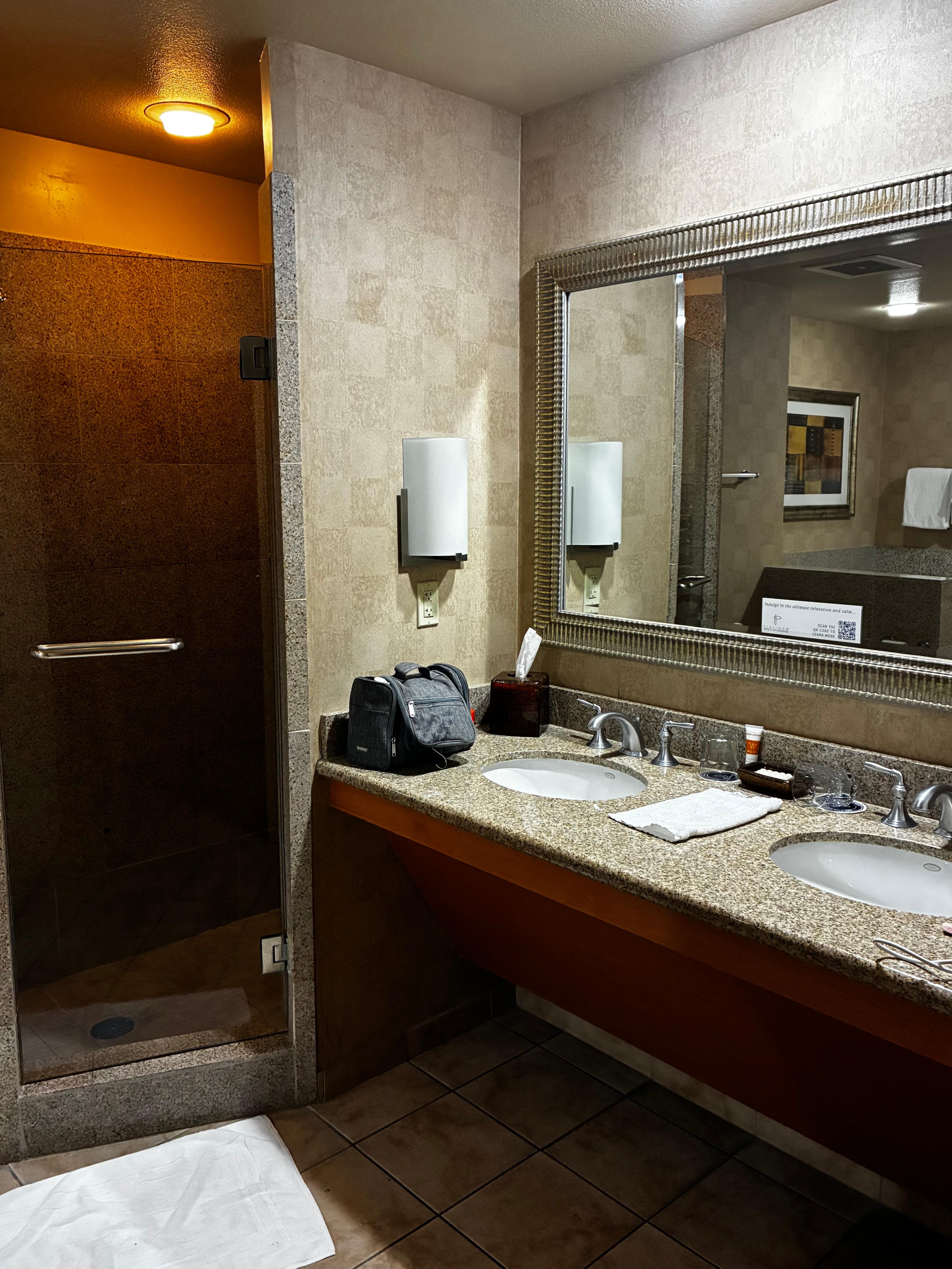 Bathroom sink and shower 