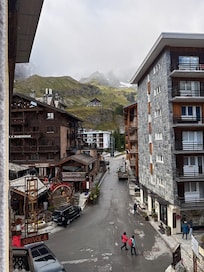 Looking up the street