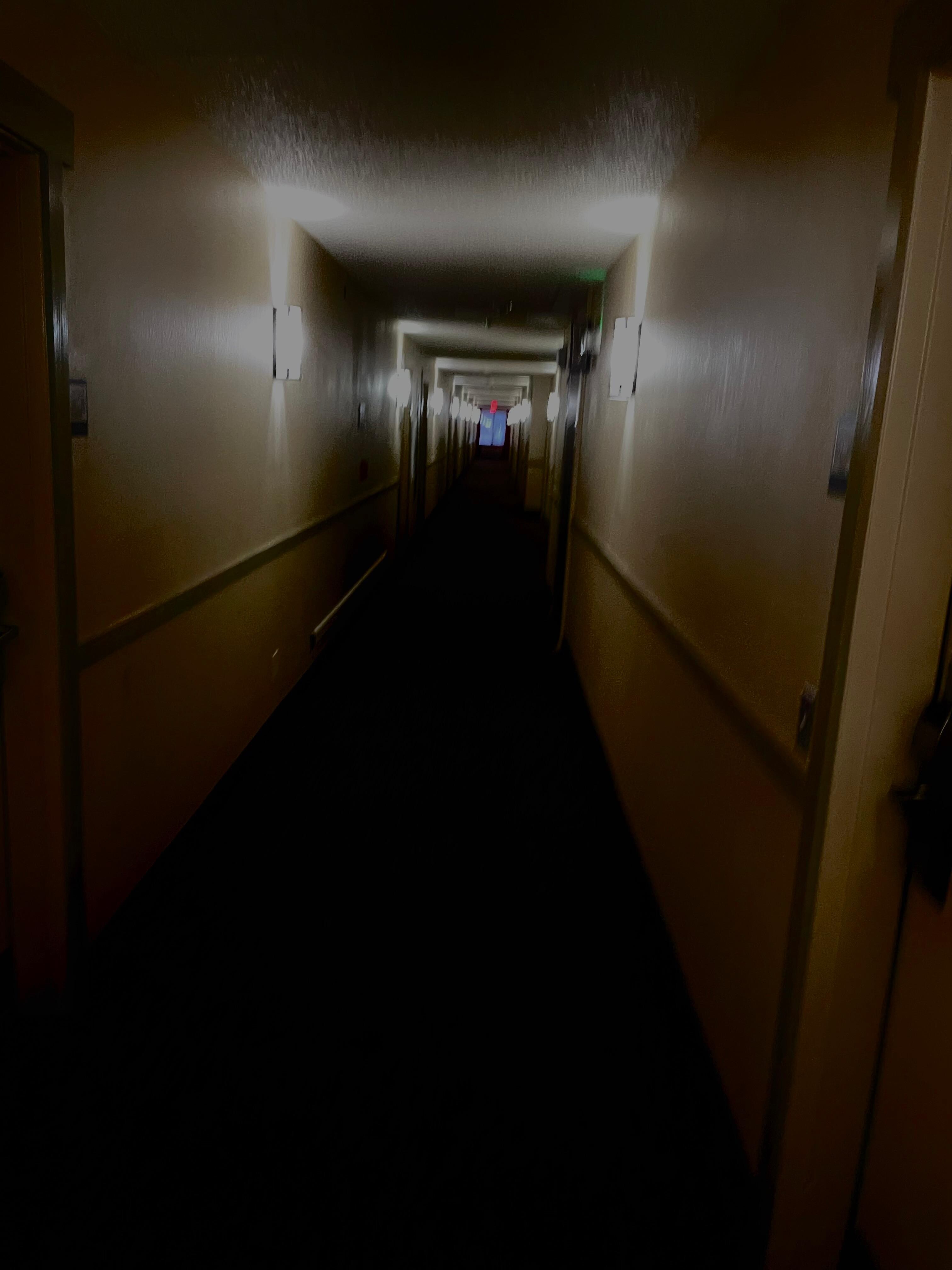 Ghosts are afraid of the hallways. 