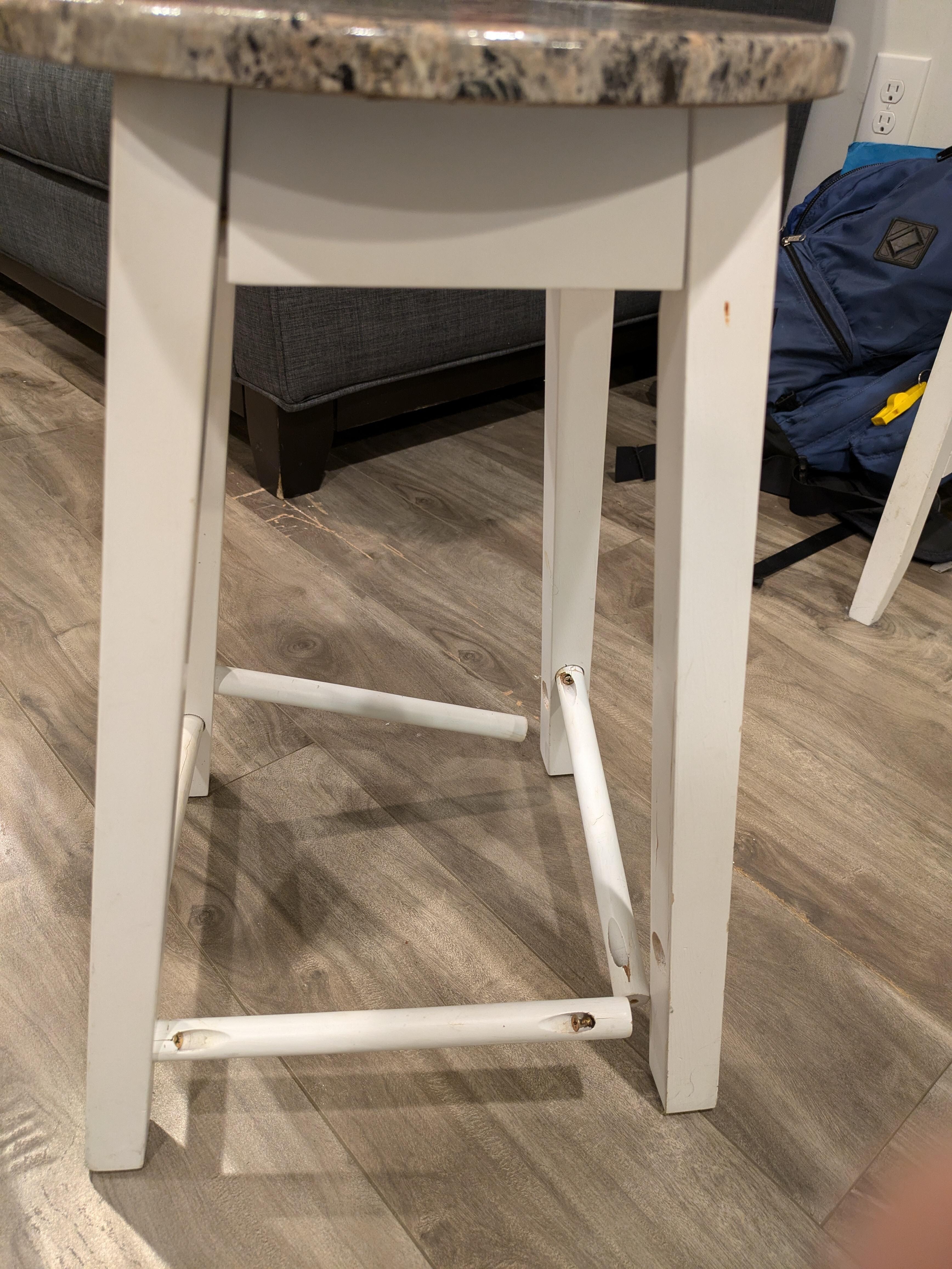 Looks like the stool supports were never fully assembled