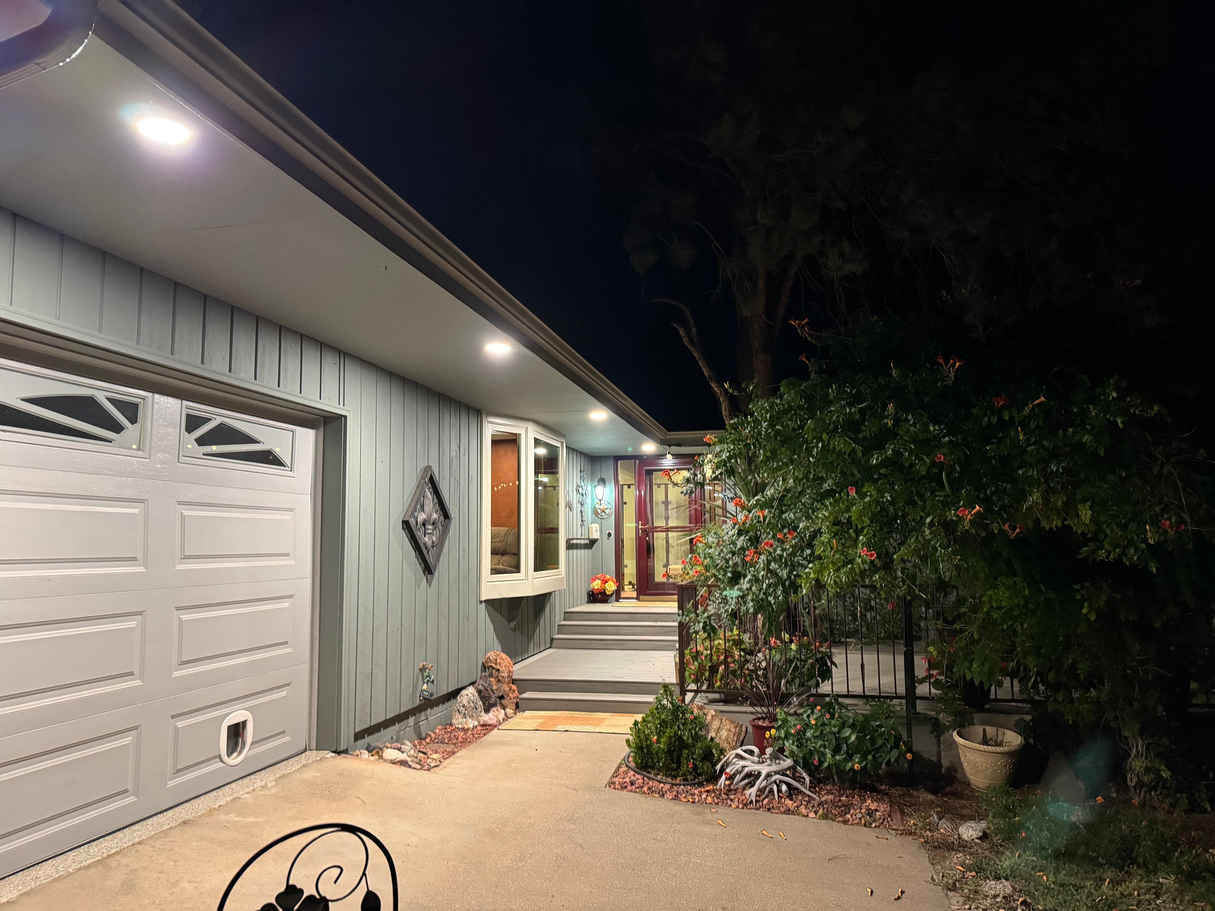 Nighttime front exterior 