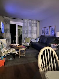Indoors in the evening