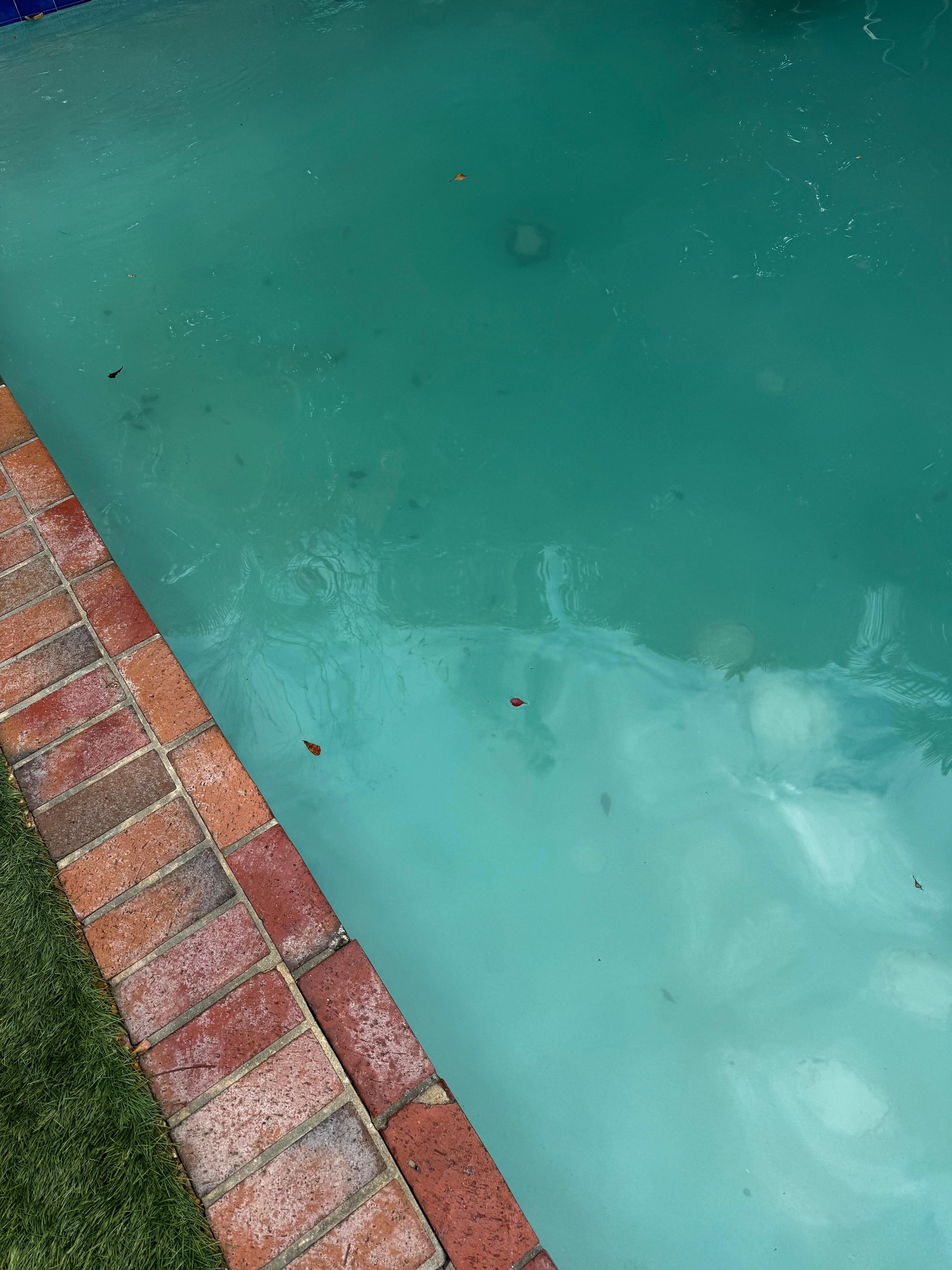 Cloudy white pool water