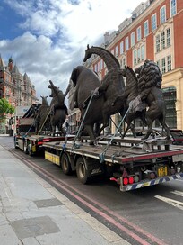 On the street near the apartment