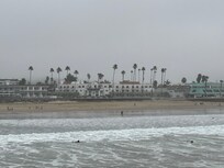 View of the hotel from the pier.