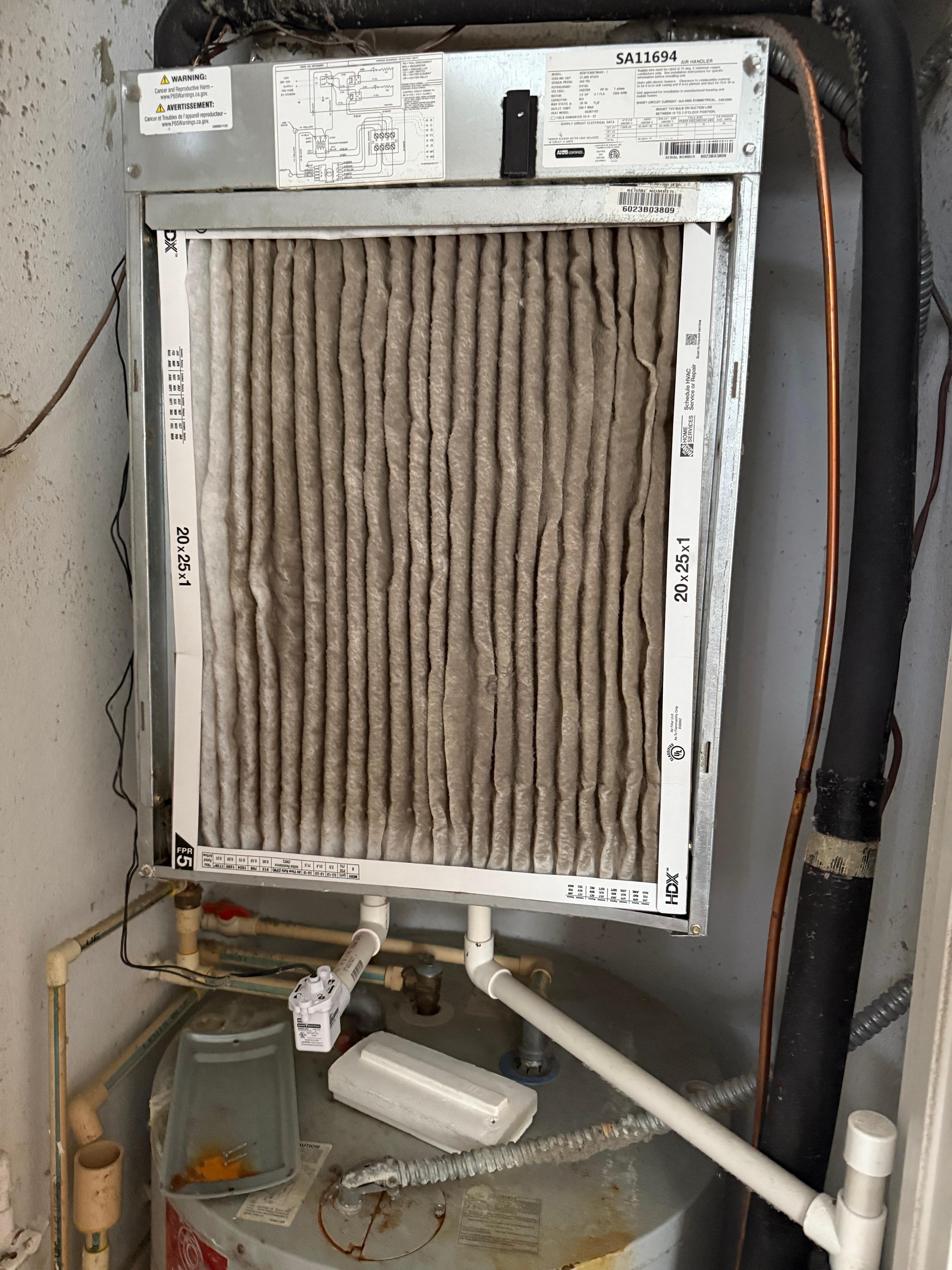 Air filter before it was changed