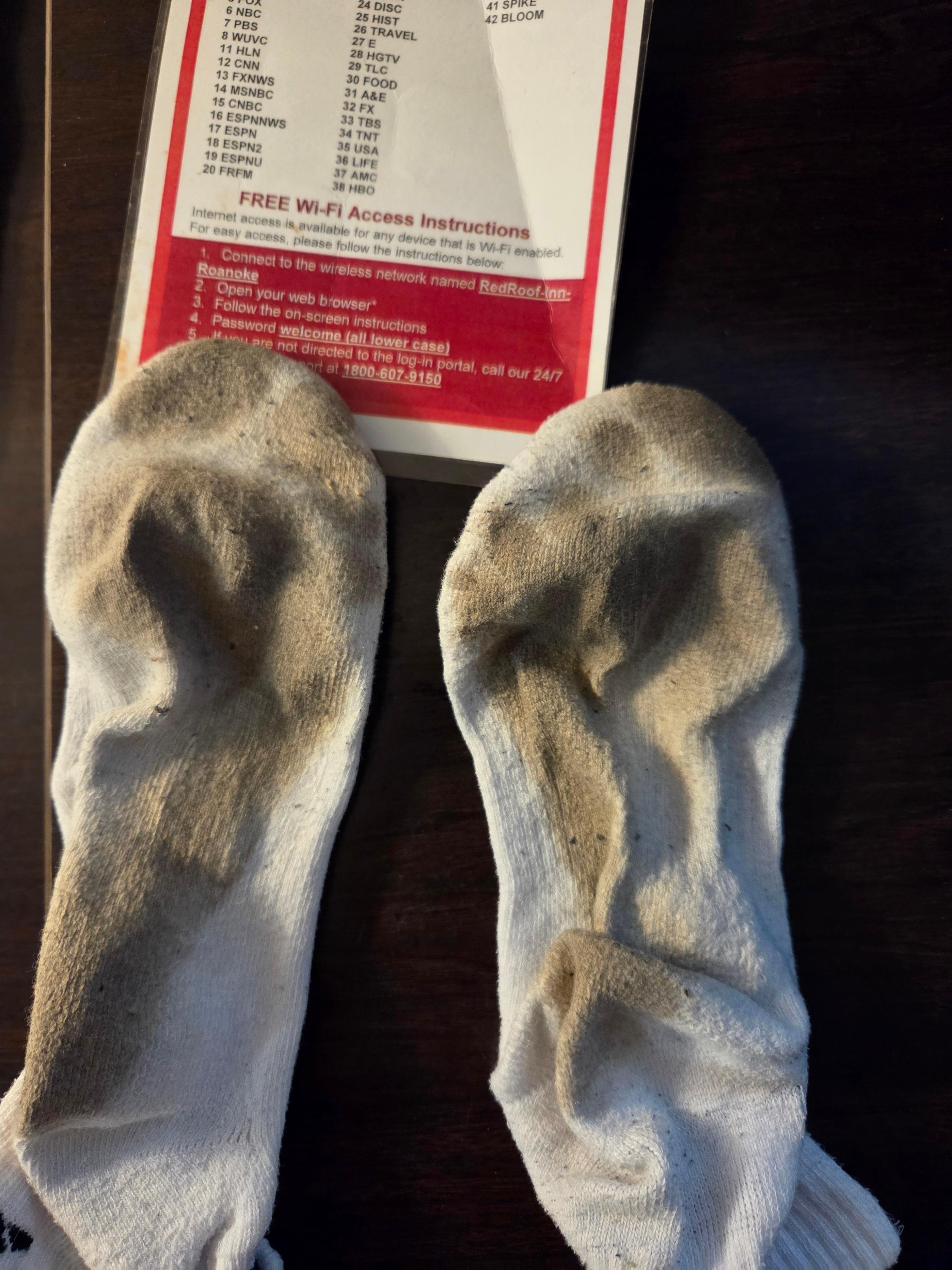 My sox after 1 hour walking in room