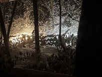 Lights on the creek at night! Beautiful!