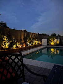 We loved the cactus garden and pool