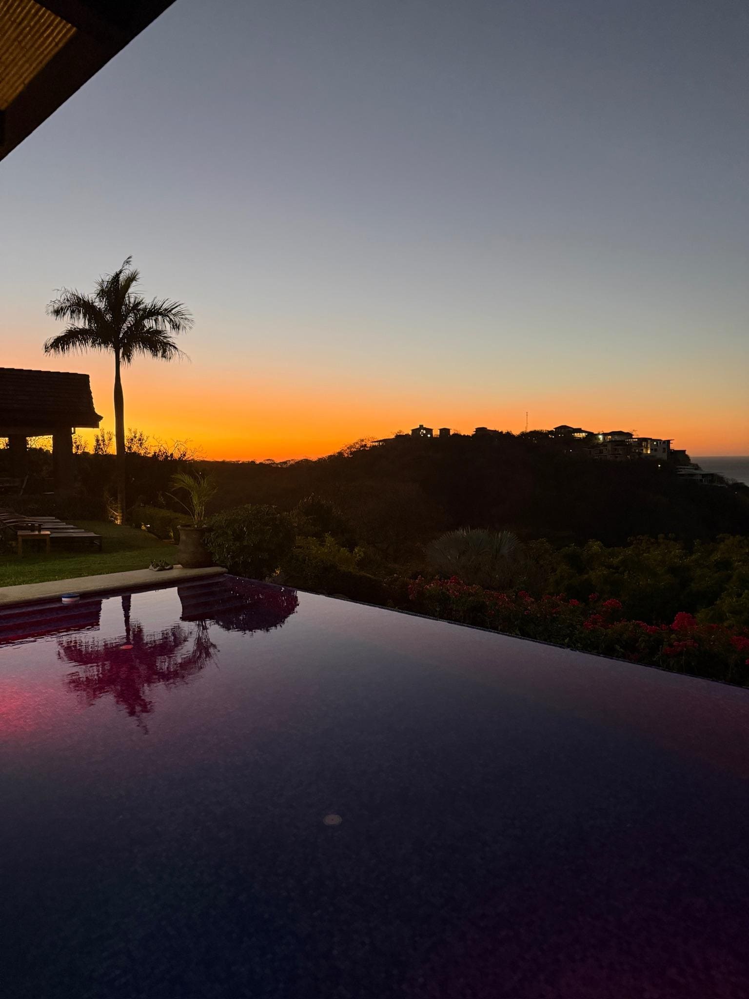 Sunset over the pool