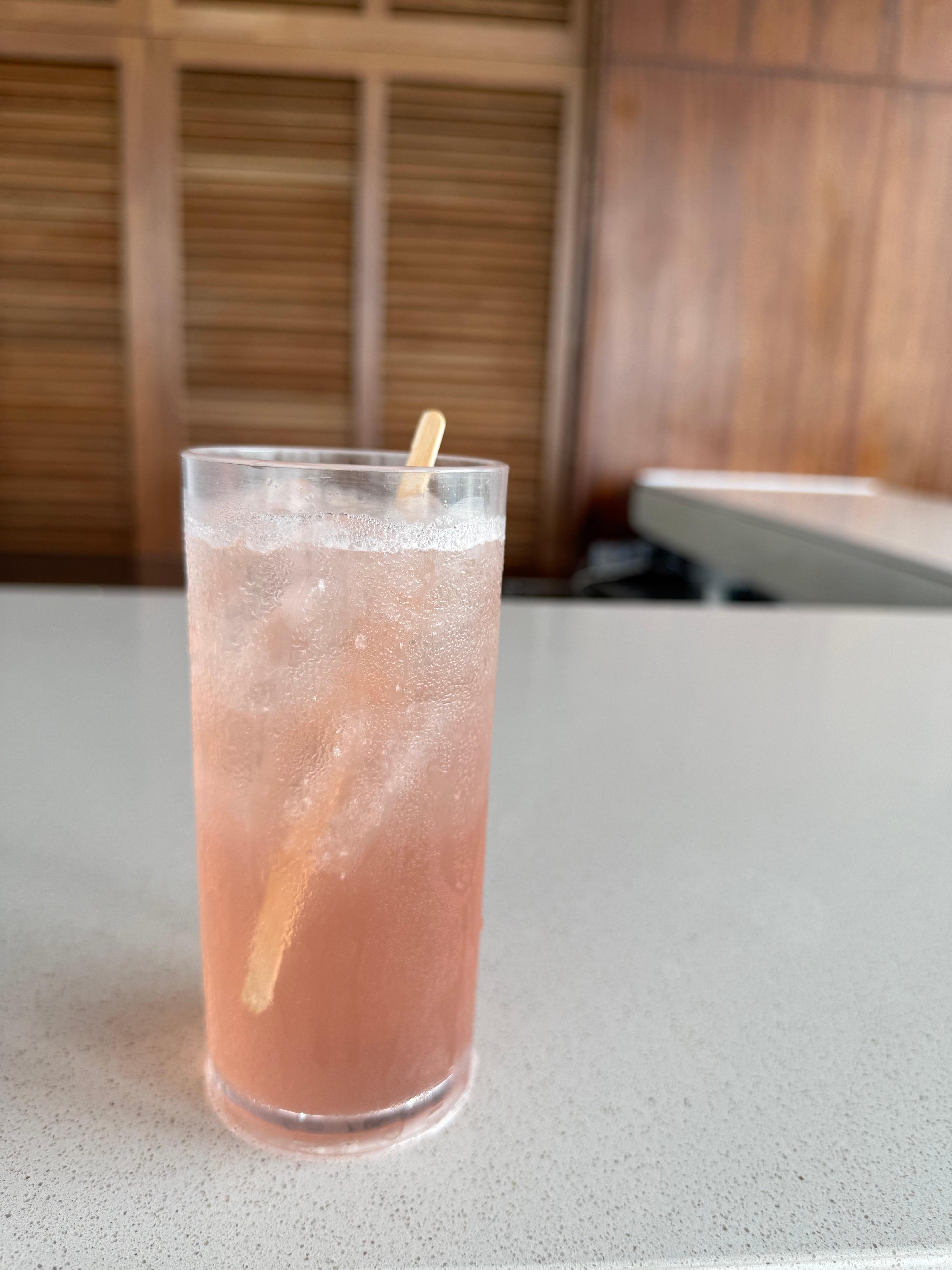 Pink âPâ from poolside bar