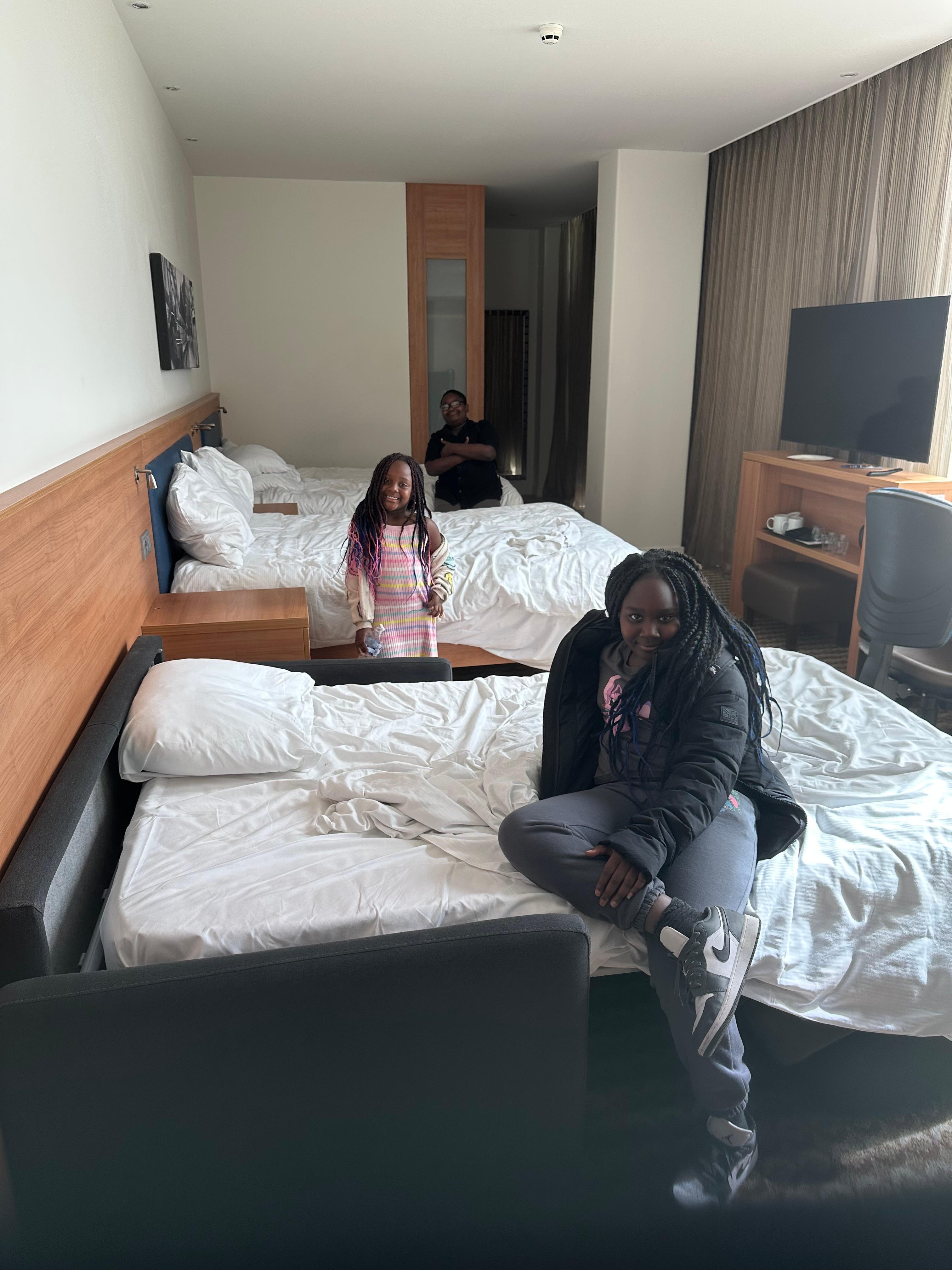 We had a family room for 5 of us. Two adults and three children. 