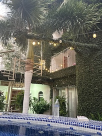 The back area & pool.