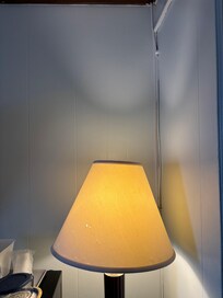 On the other side is this lampshade was marker drawing from a child.