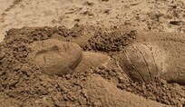 Our mermaids d made it a night and then kids reclaimed the sand.