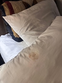Stain on pillow