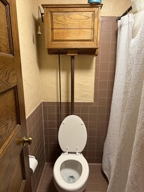 The toilet was a blast from the past!! Love it!!