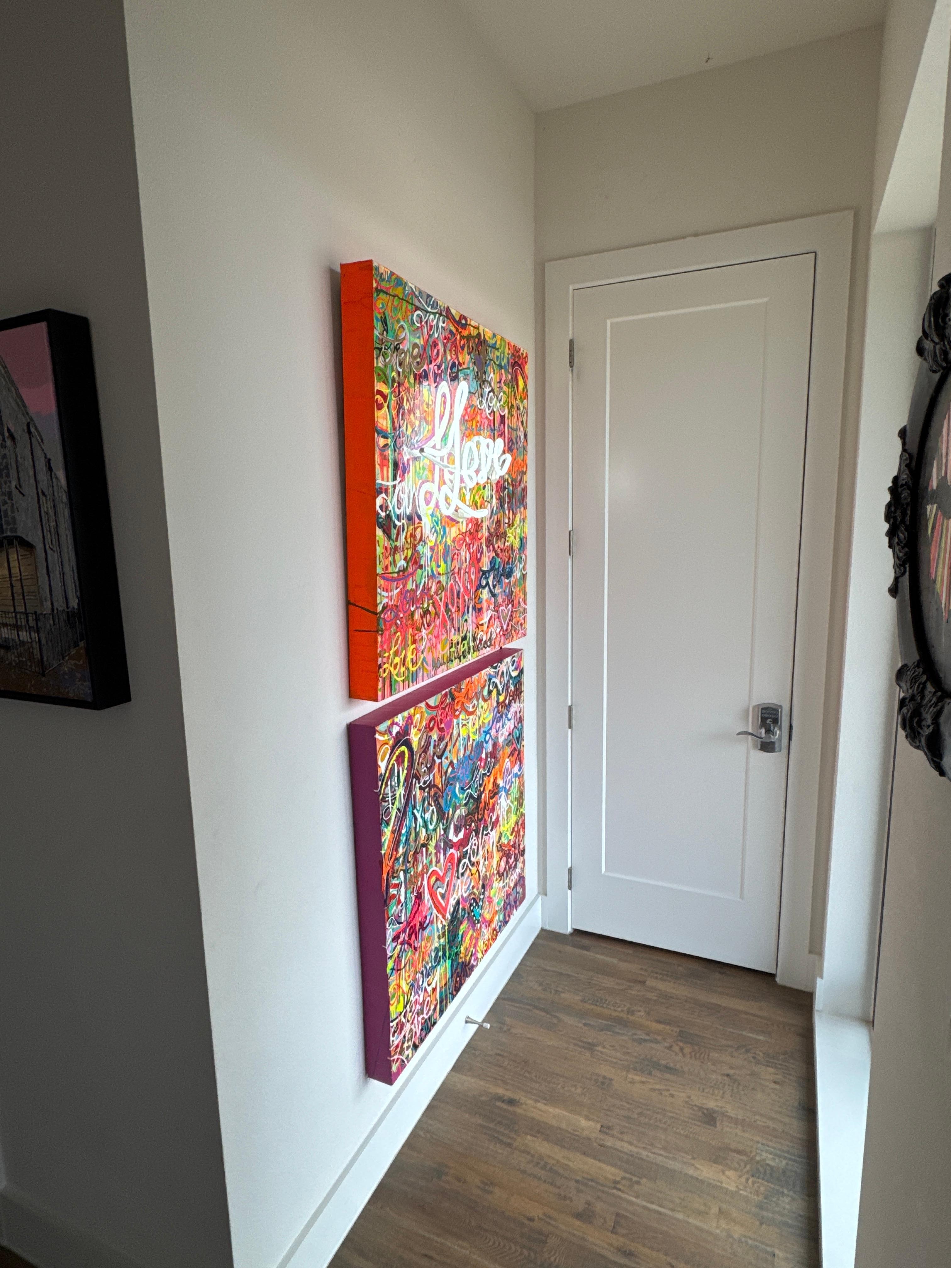 The art is seen from the outside when walking up to the home- such a nice touch! 