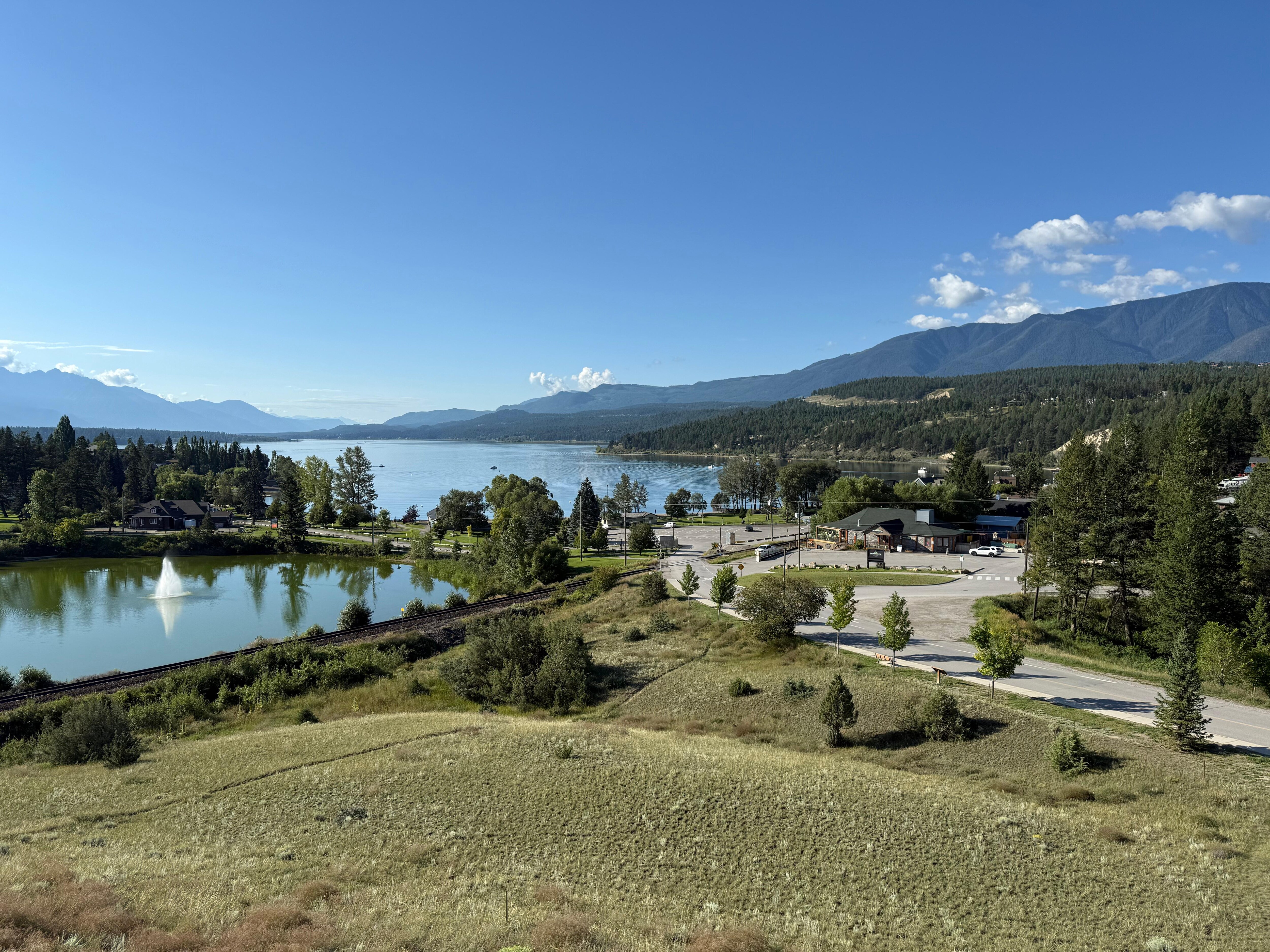 Amazing view from the condo’s balcony. Looking towards Kinsmen Beach. 