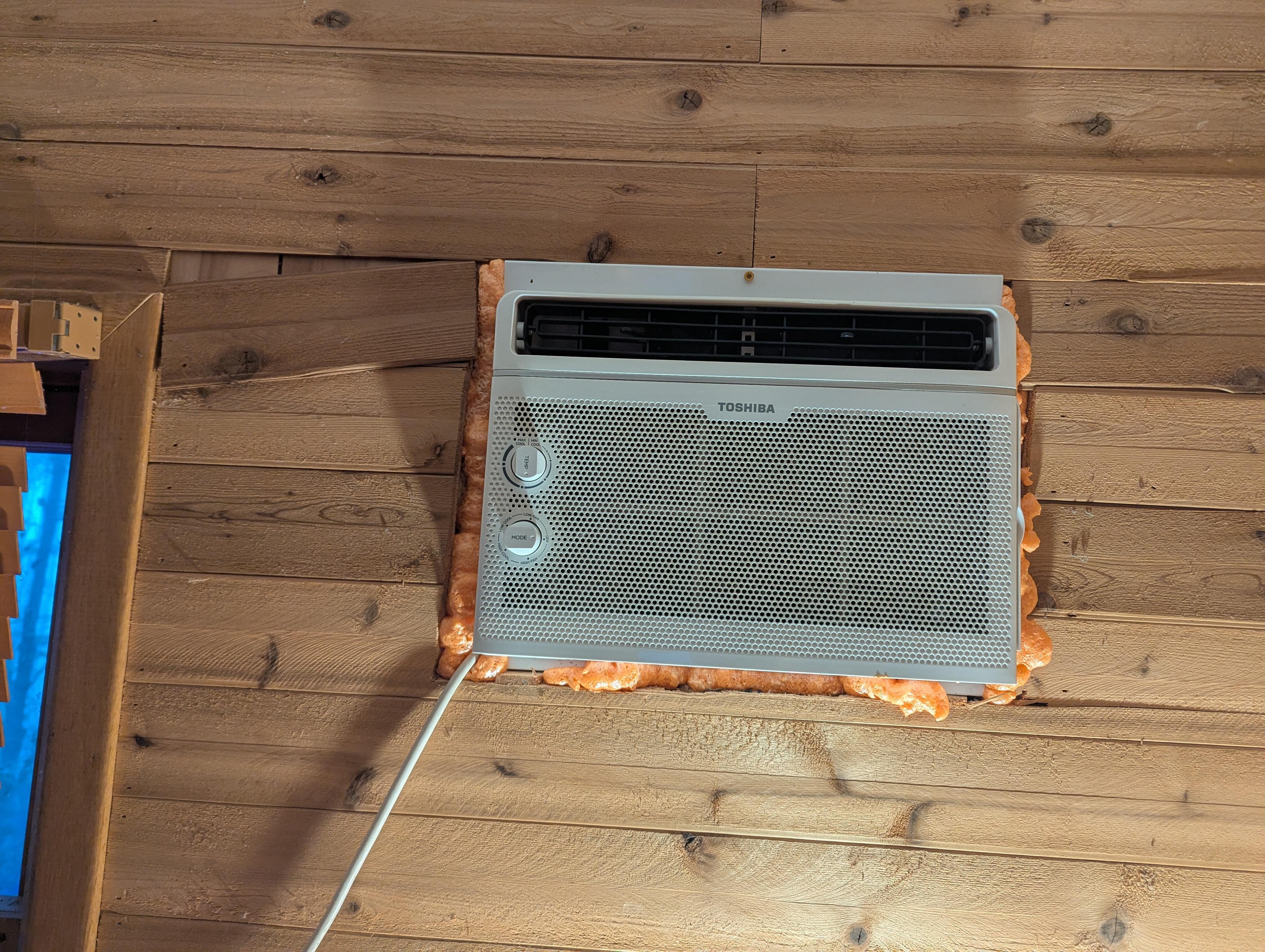 This is above one of the beds. That board is just waiting to fall on someone.