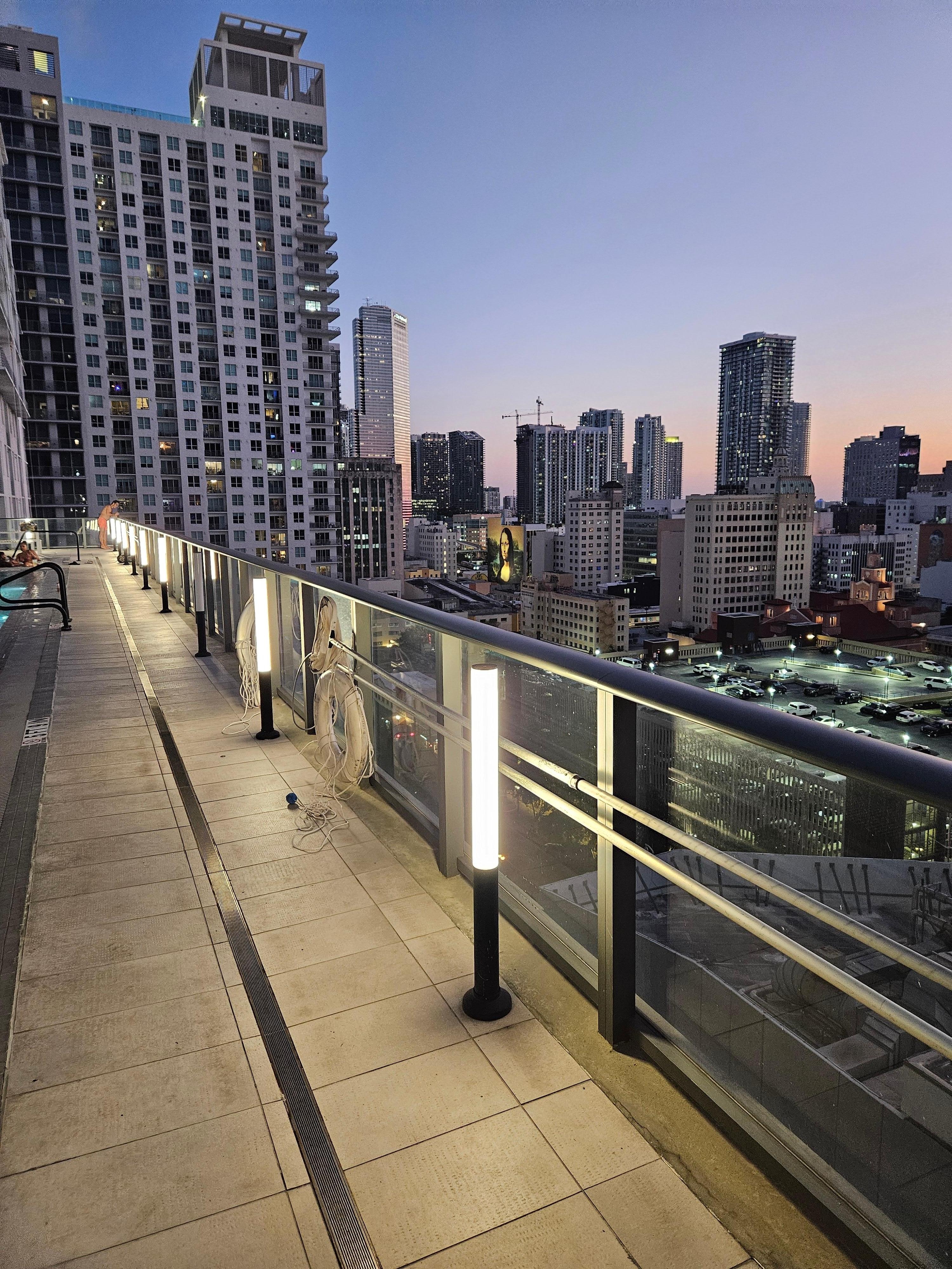 Outdoor city view from 18th floor community area.