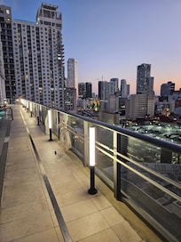 Outdoor city view from 18th floor community area.