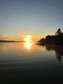 View of the ferry as the sun was rising.