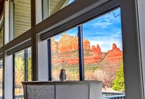 Views of red rocks from living room