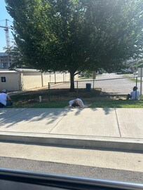 Homeless across the street