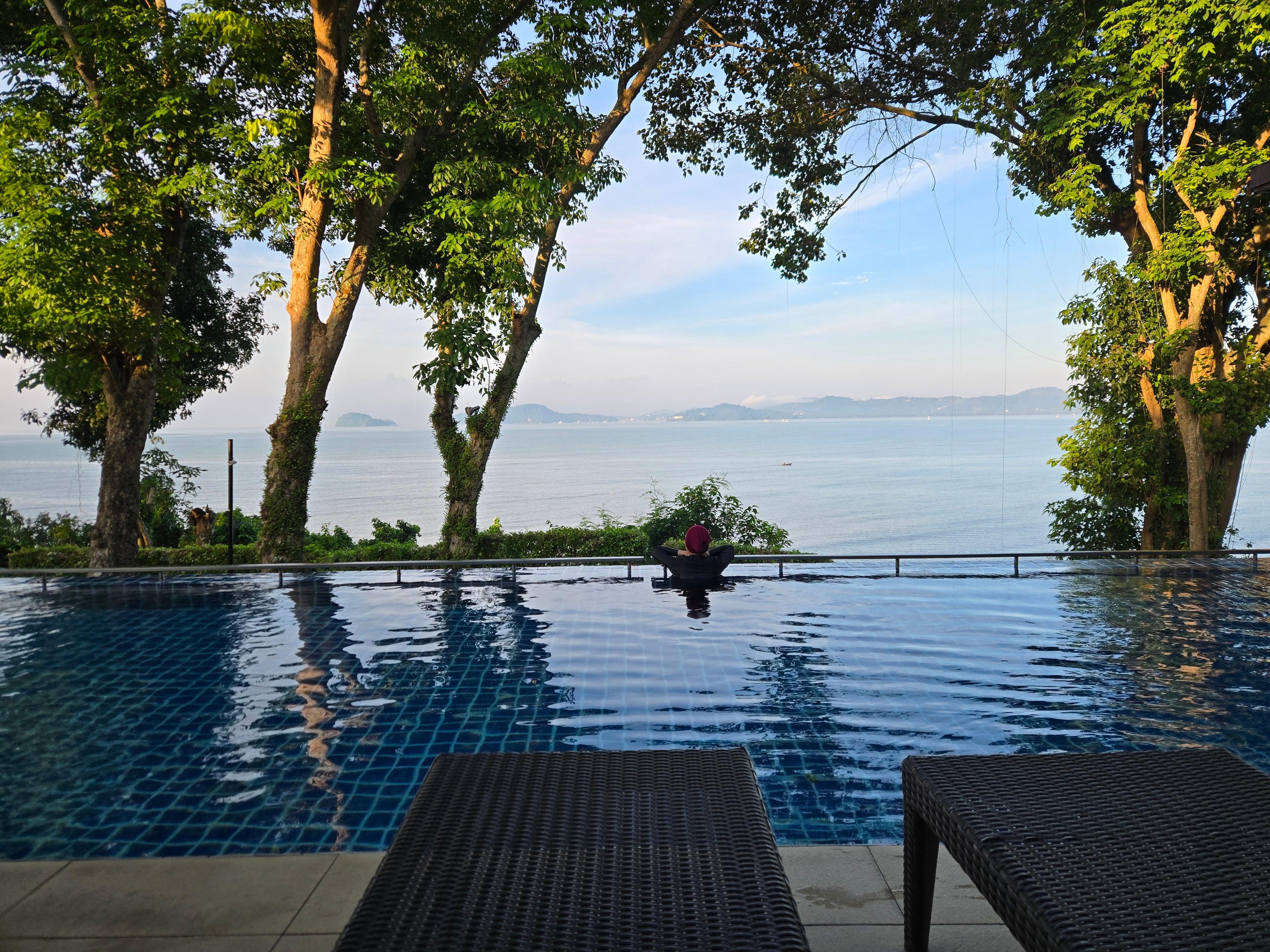 Pool view from my villa, it overlooks the bay