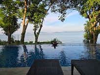 Pool view from my villa, it overlooks the bay