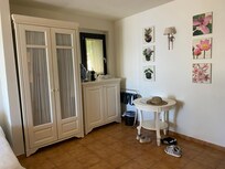 Wardrobe, fridge and tea making facilities