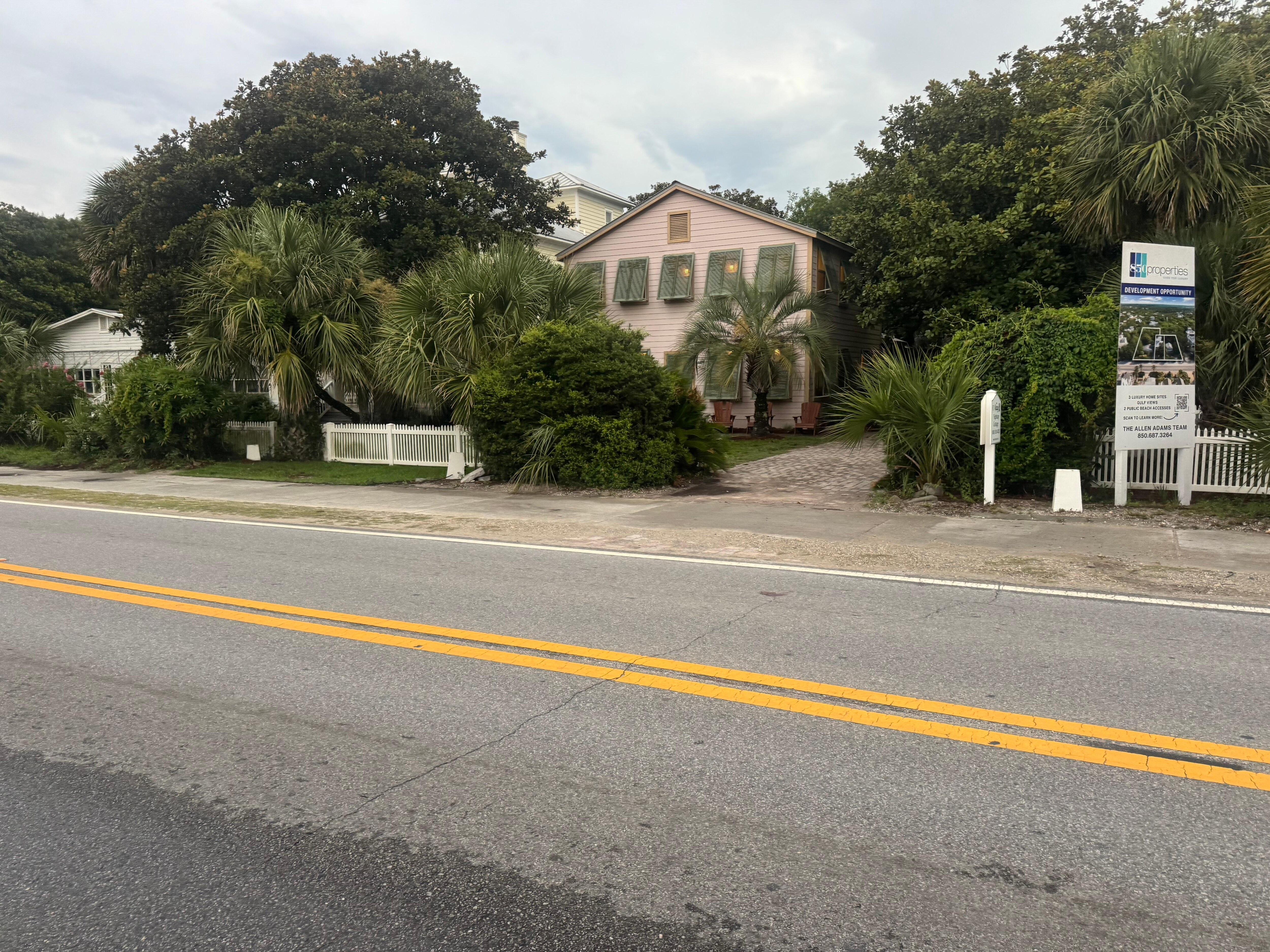 The view of the house from the entrance of the Nightcap beach access walkway. 