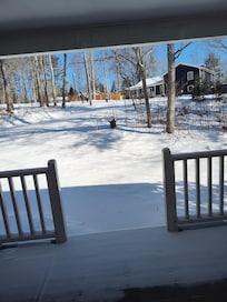 We were there for the snow storm it was beautiful as you can see with the pictures the property manager made sure that we had ice melt brought us a snow shovel very polite young man the refrigerator needed a new filter for the ice maker he was on it