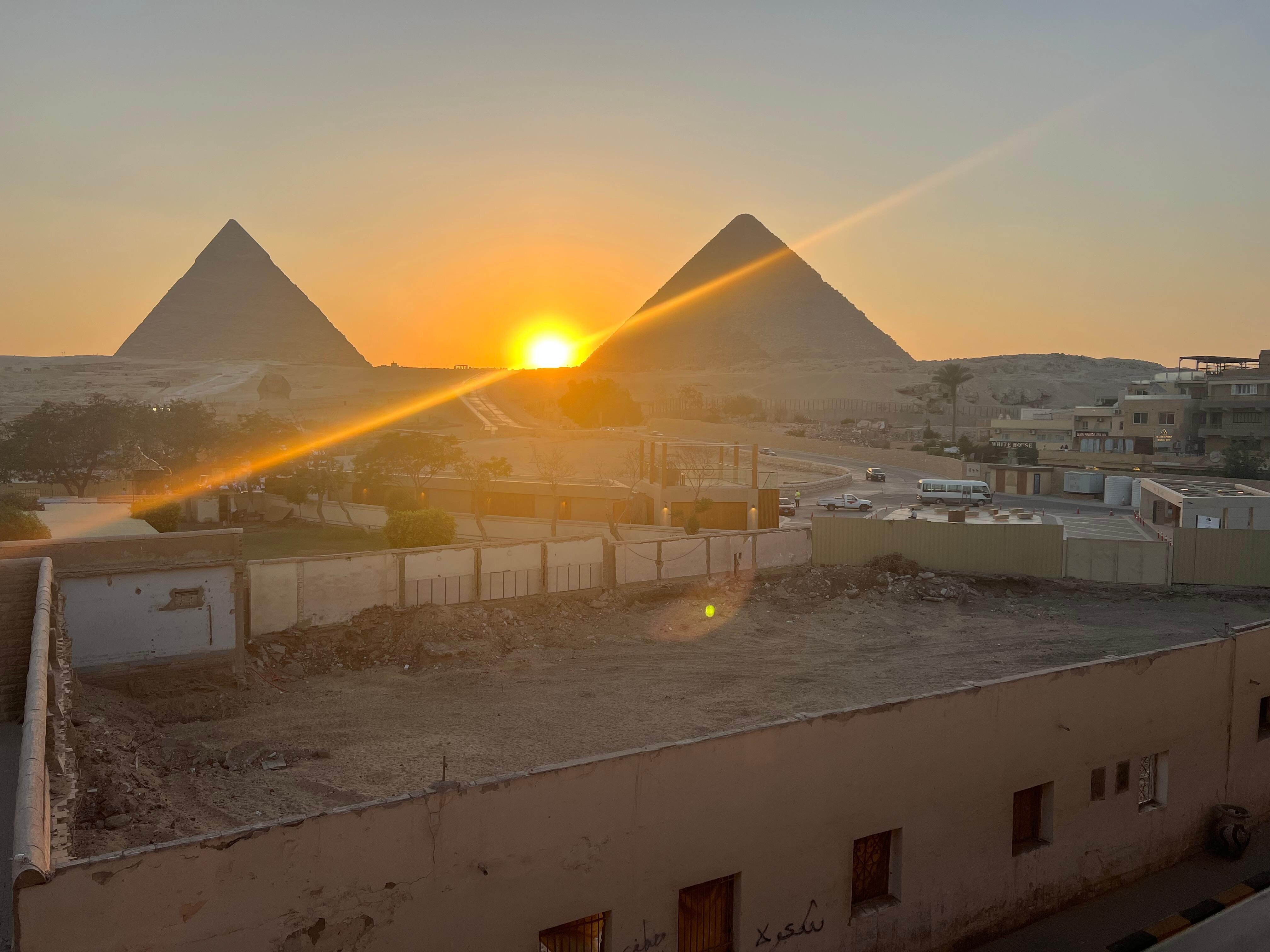 Sunset view from balcony.