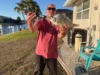 One of many fish caught off the dock in the canal.