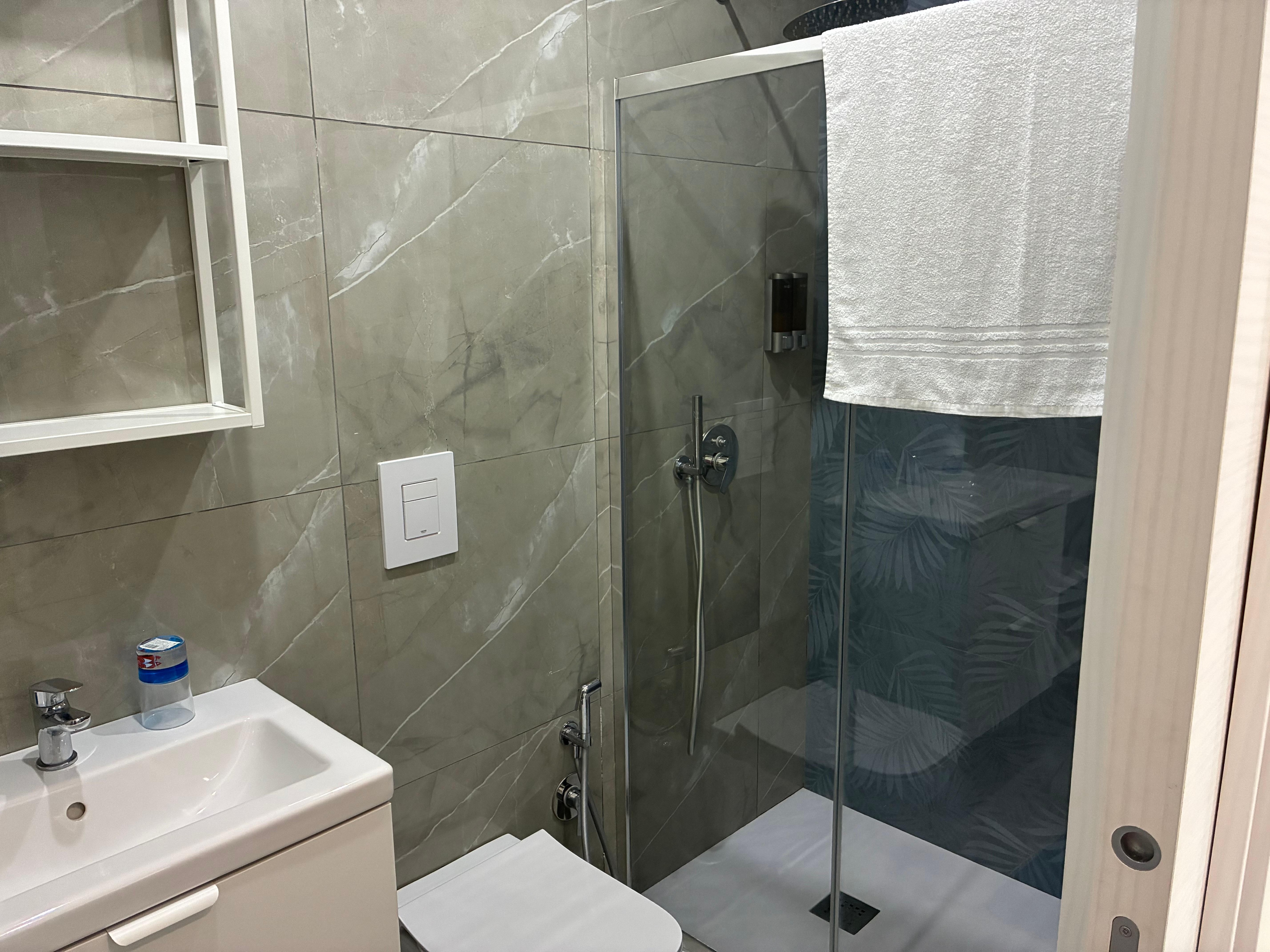 Excuse our mess, bathroom was great!