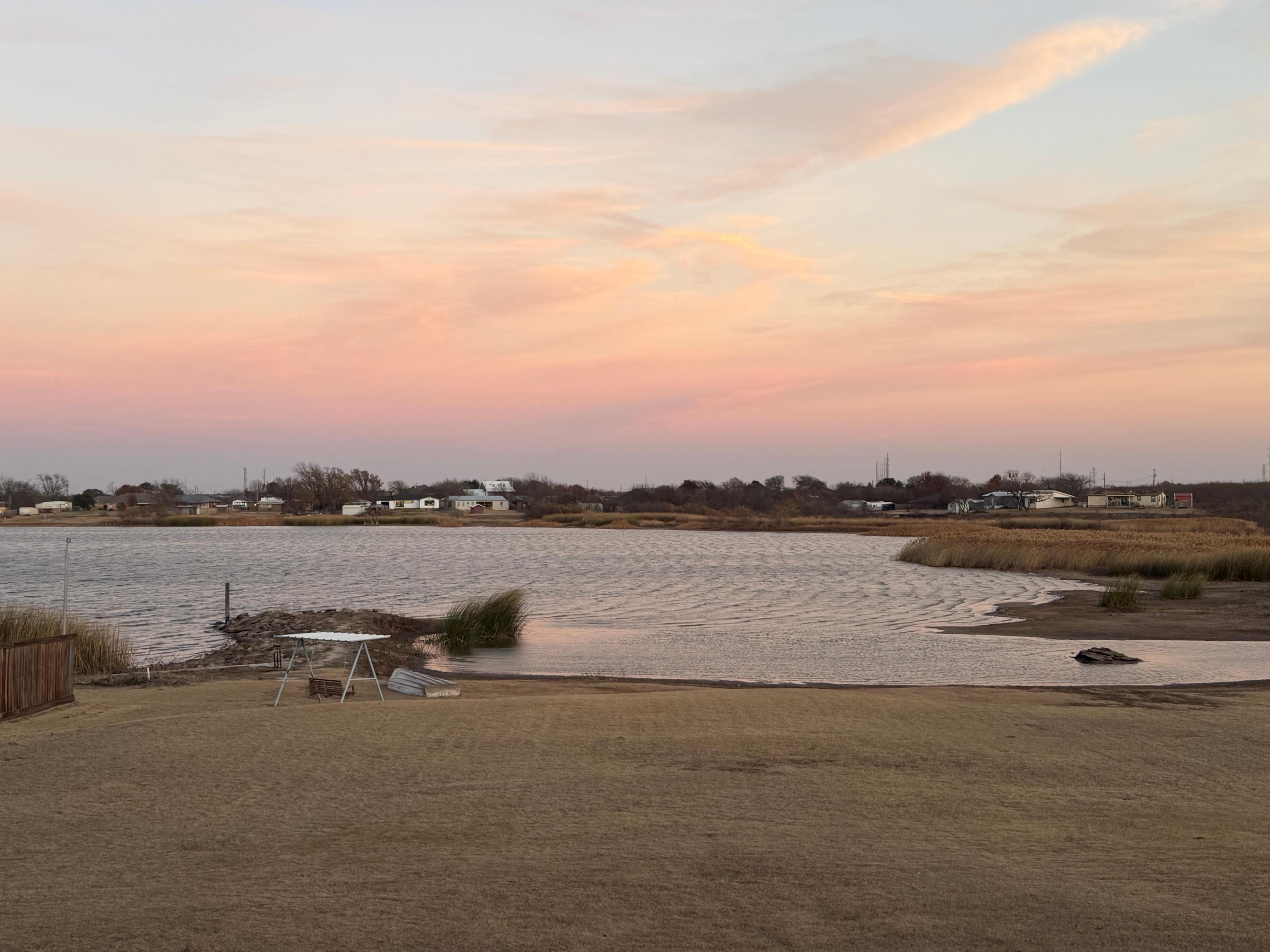 Late sunset backyard
