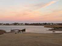 Late sunset backyard