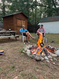 Friends enjoying the fire pit