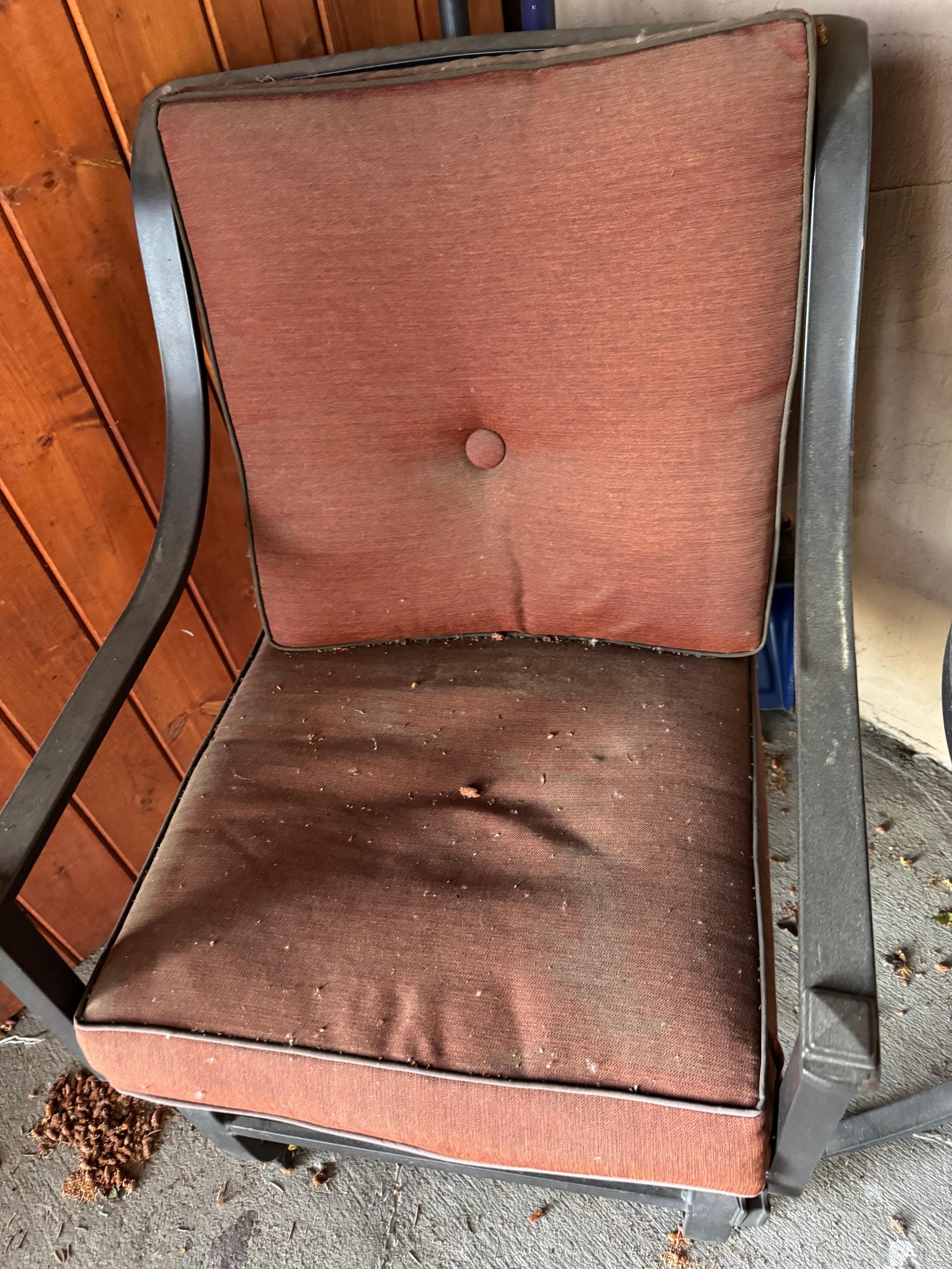 Chairs on the front porch were too dirty to sit on. 